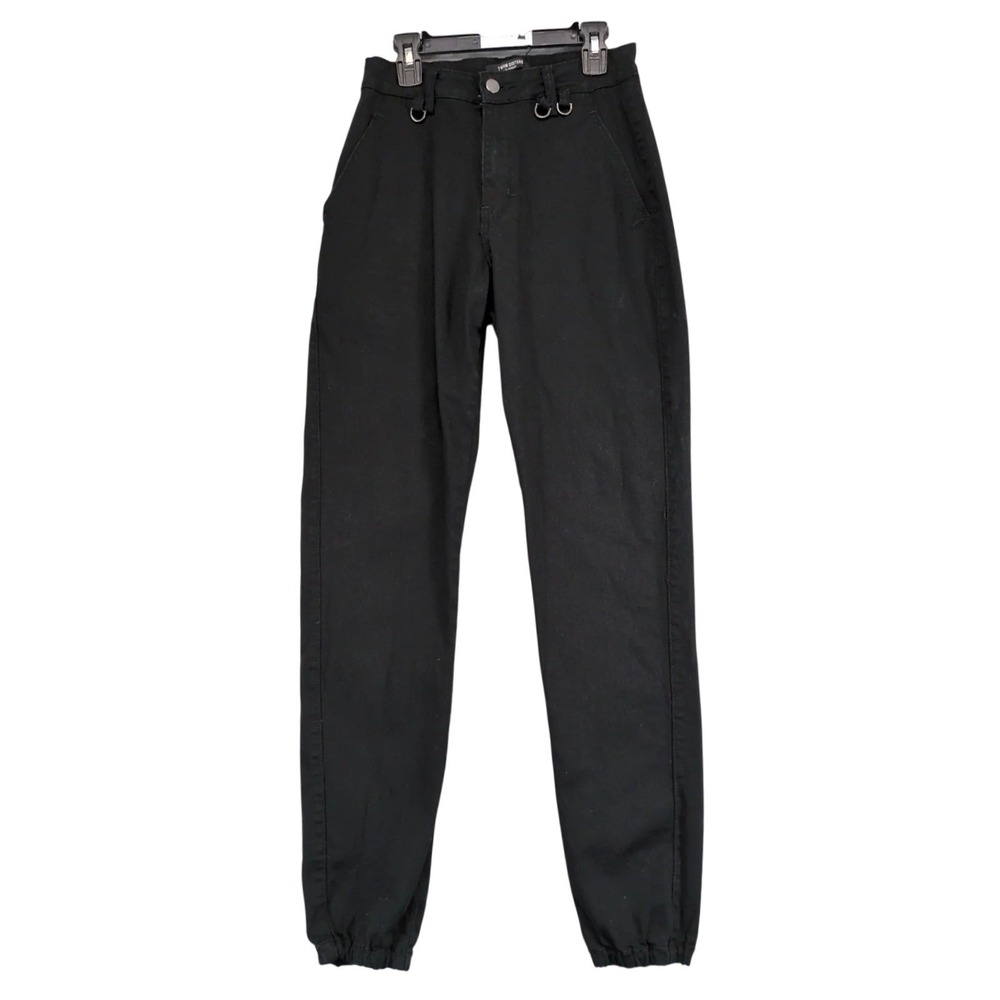 TWIIN Sisters‎ Black Jogger Pants Womens S 25x30 D-Ring Accents Streetwear Goth